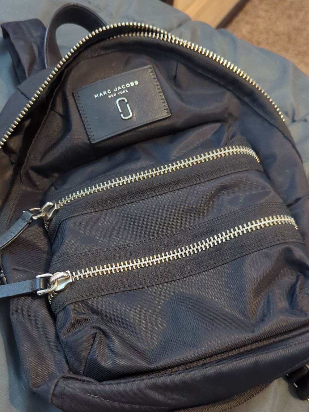 Marc Jacobs Black Nylon Small Zip-Front Backpack Made In Italy - Picture 6 of 6